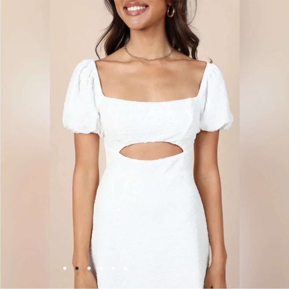 Petal & Pup Baxie White Sheath Mini Dress Square Neck - Picture 4 of 8